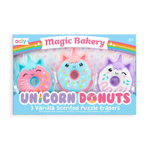 Unicorn Donuts 3 Vanilla Scented Puzzle Erasers