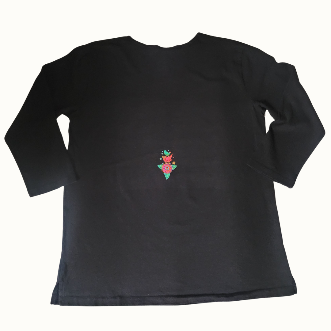 Arbol de los Angelitos Christmas 2024 3/4 Sleeve Sabaku - Black