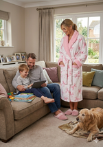 Load image into Gallery viewer, Luxury 3/4-Length Pink Bow Robe
