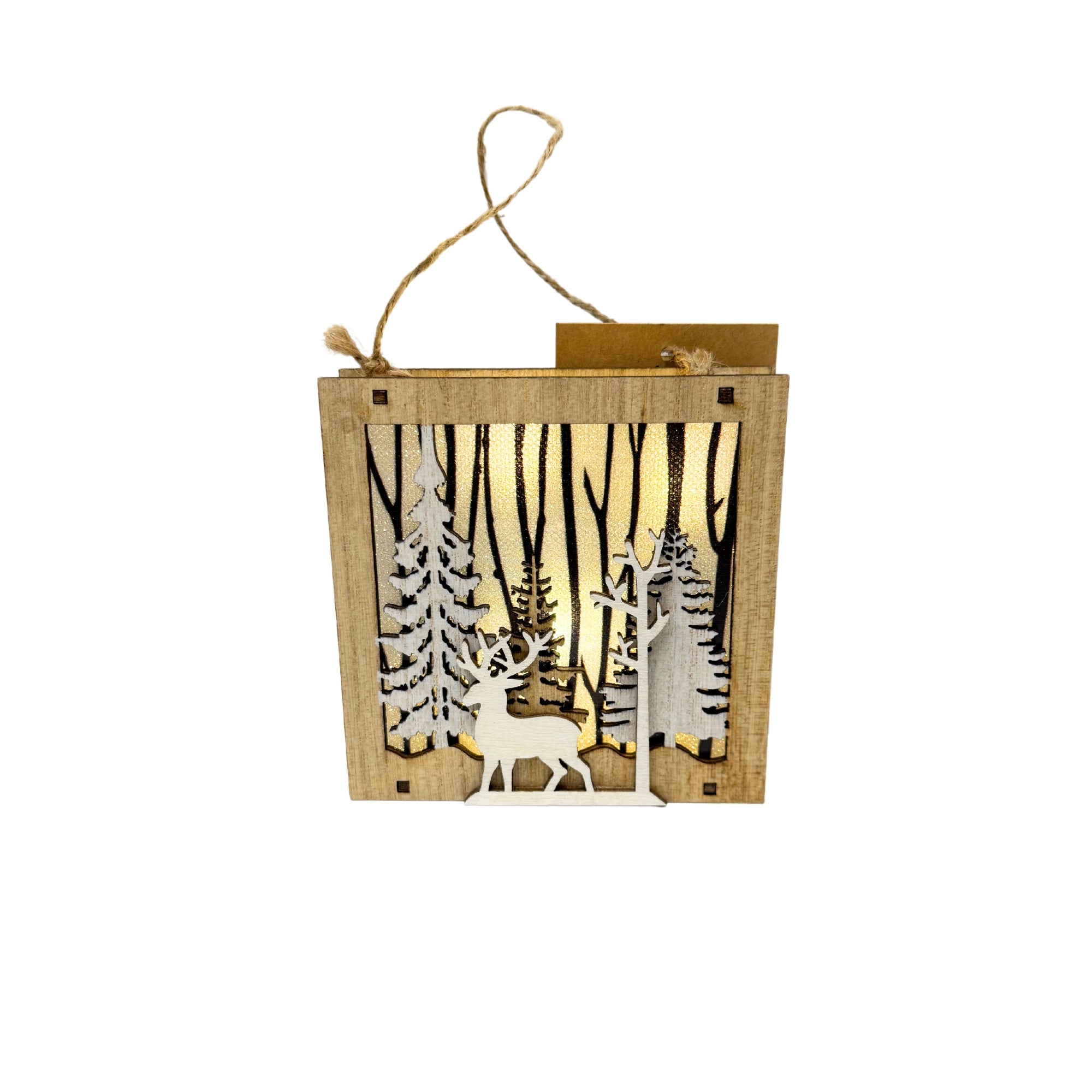 Forest Wooden Light-Up Ornament