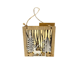 Forest Wooden Light-Up Ornament