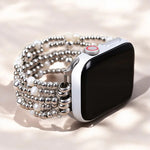Load image into Gallery viewer, Stretch Apple Watch Bracelet Strap - Shimmering Pearl
