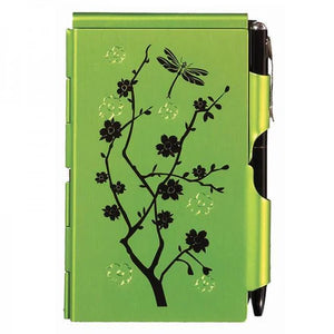 Flip Notepad with cover and pen - Green