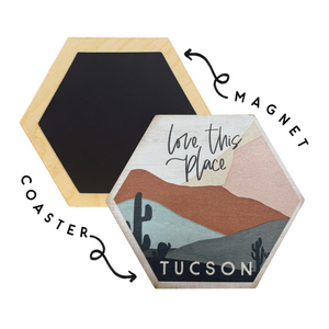 Love this Place Tucson Honeycomb Coasters