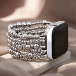 Load image into Gallery viewer, Stretch Apple Watch Bracelet Strap - Platinum Demure
