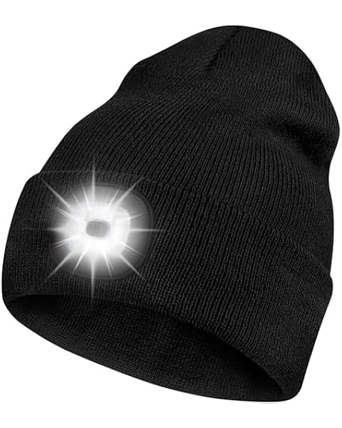 Night Scope Rechargeable LED Beanie - Black