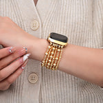 Load image into Gallery viewer, Stretch Apple Watch Bracelet Strap - Gold Demure
