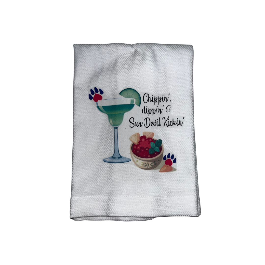 U Of A Chippin' Dippin' & Sun Devil Kickin' Dish Towel