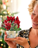 Load image into Gallery viewer, Mini Pop-Up Card: Birch Poinsettia

