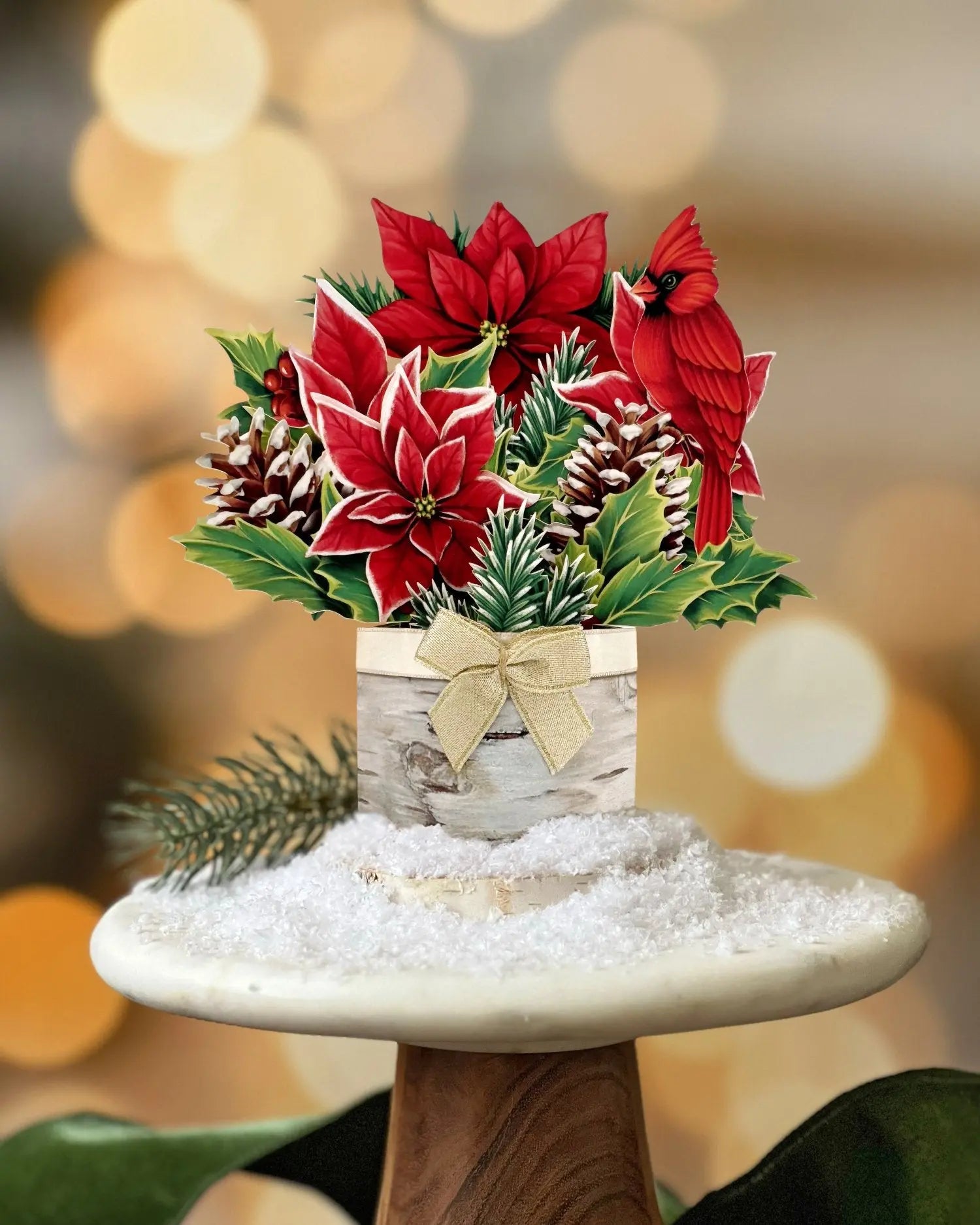 Mini Pop-Up Card: Birch Poinsettia