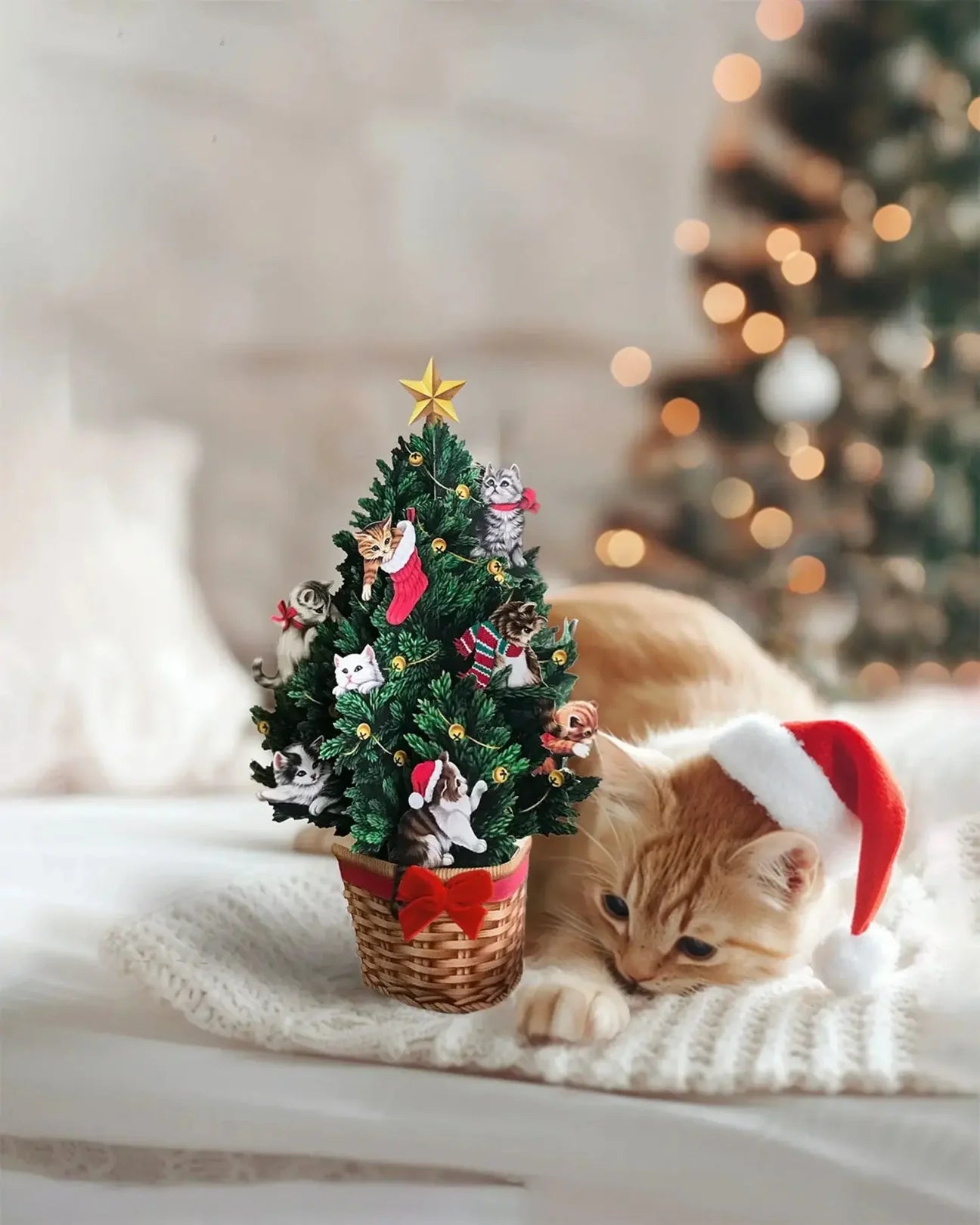 Mini Pop-Up Card: Meowy Christmas Tree