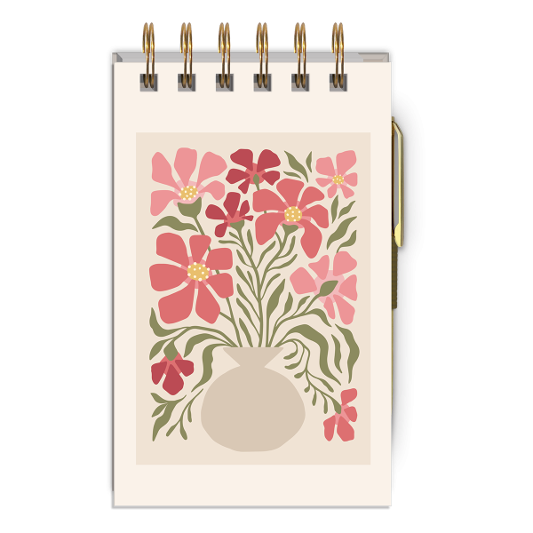 Pink Floral Market Jotter Notepad