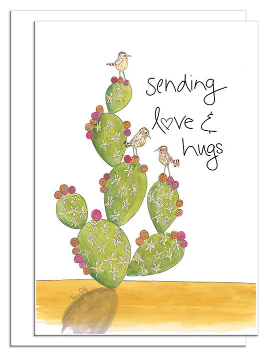 Cactus Love and Hugs Encouragement Card