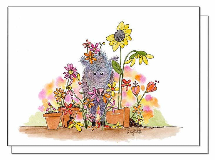 Javelina Garden Bomb Blank Card