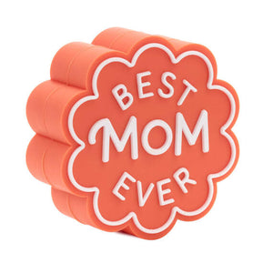 Charmers Best Mom Ever Coral Silicone Charm