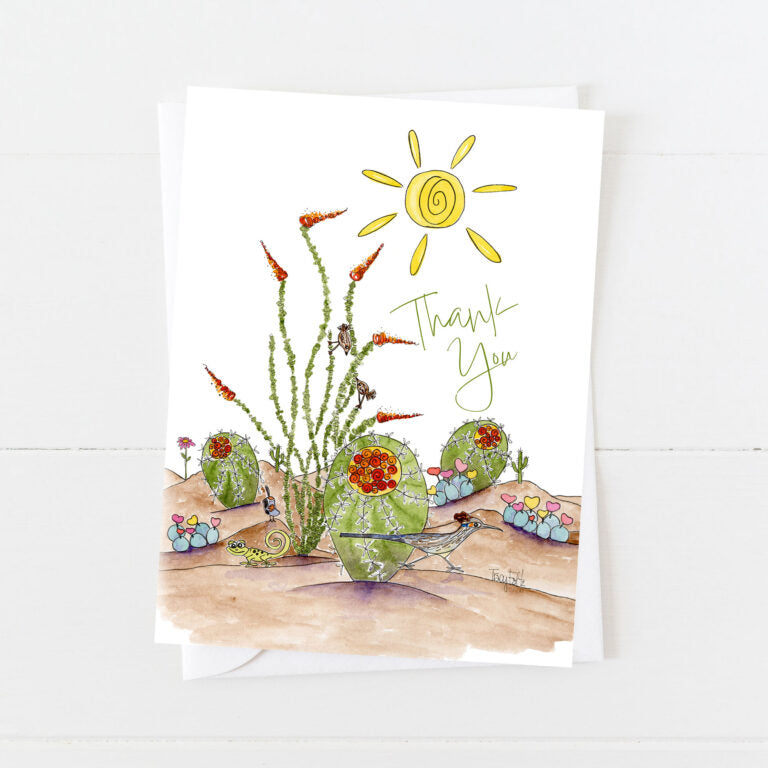 Southwest Desert Scene Thank You Card