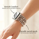 Load image into Gallery viewer, Stretch Apple Watch Bracelet Strap - Platinum Demure
