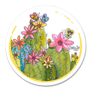 Succulents Flowers Round Sticker