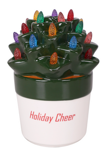 5.875" LED Ceramic Christmas Succulent