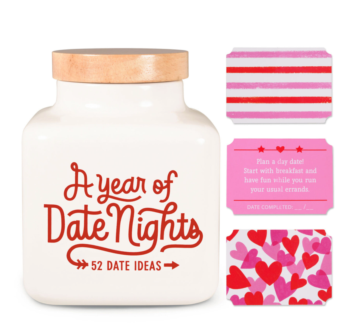 A Year of Date Nights Prompt Jar With 52 Ideas