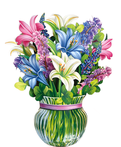 Mini Pop-Up Flower Bouquet: Lilies & Lupines