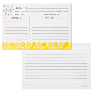 Yellow Honeycomb Recipe Cards