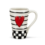 Load image into Gallery viewer, Stoneware Checker Red Heart Mug
