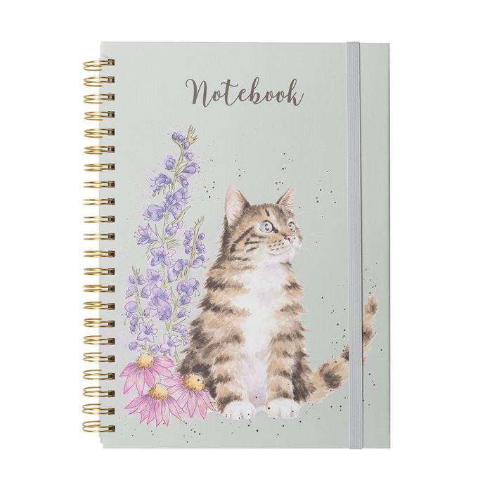 Wrendale Large Notebook - Whiskers & Wildflowers Cat