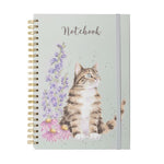 Load image into Gallery viewer, Wrendale Large Notebook - Whiskers &amp; Wildflowers Cat
