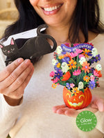 Load image into Gallery viewer, Mini Pop-Up Card: Jack-O'-Lantern Boo-Quet
