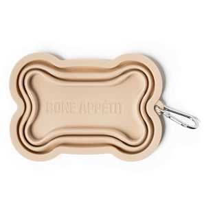 Collapsible Doggie dish - bone