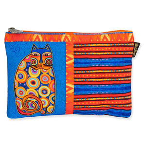 LAUREL BURCH Orange Cat Stripes Cosmetic Bag