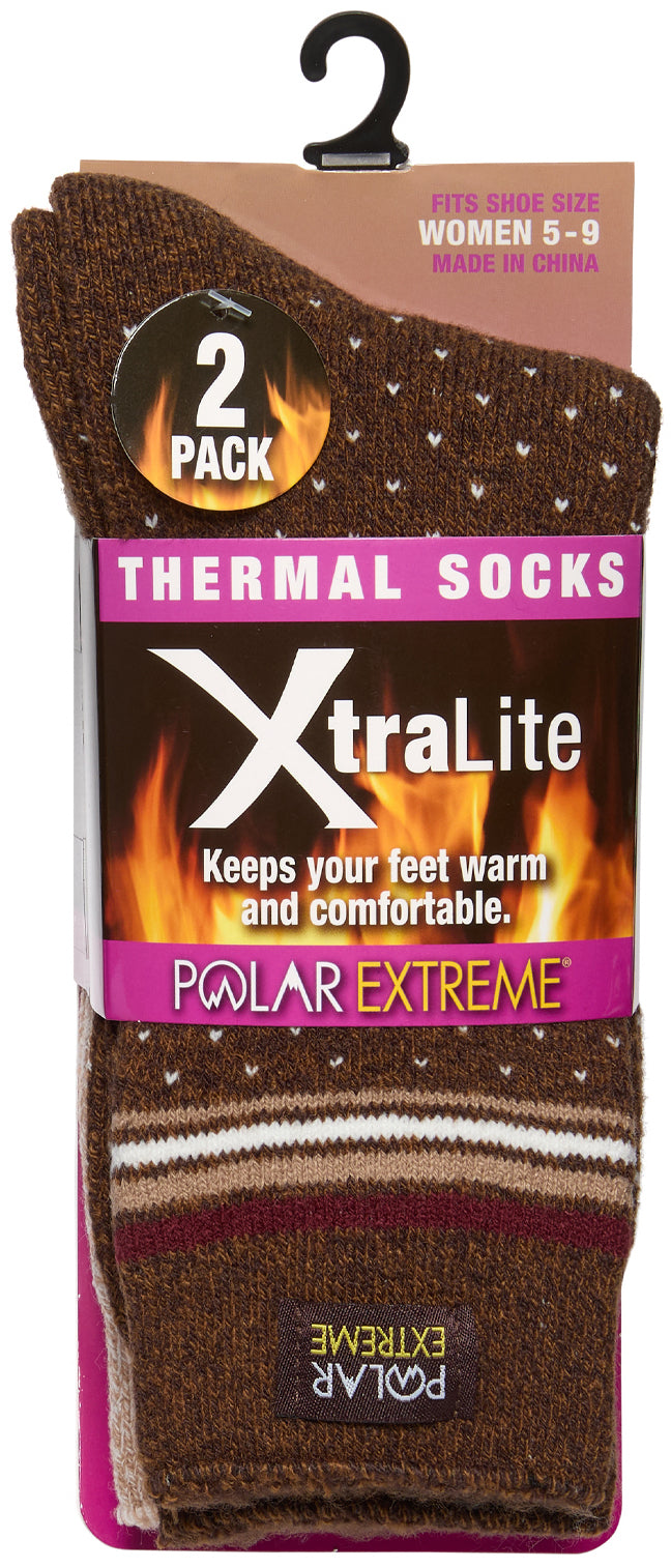 2 PACK Insulated Thermal Socks Women's Patterned Colors