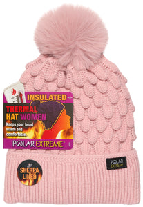 Insulated Women's Beanie Hat - Sherpa Lined