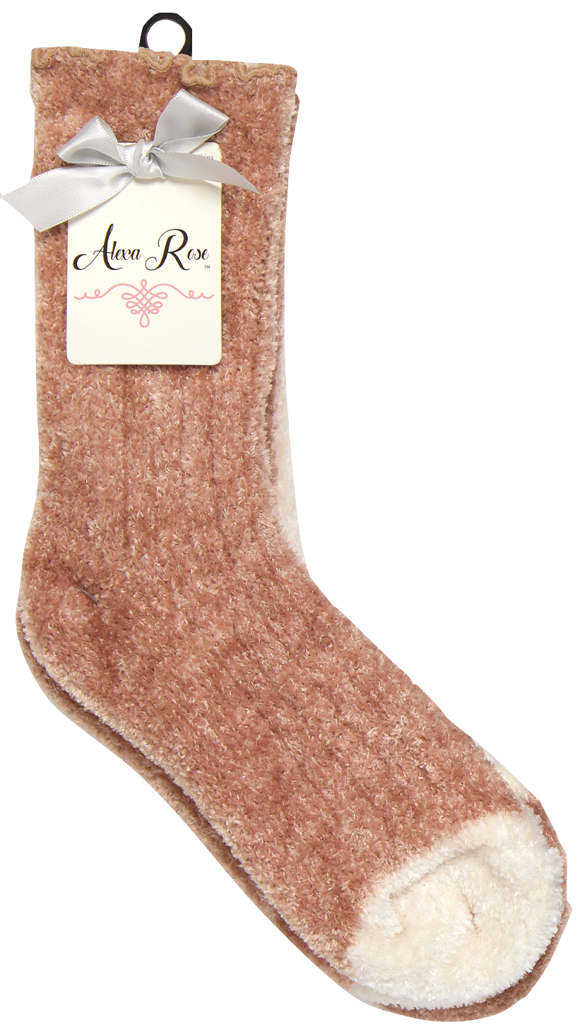 2 Pack Ribbed Chenelle Socks With Scalloped Edge