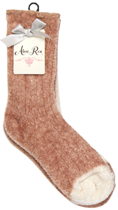 2 Pack Ribbed Chenelle Socks With Scalloped Edge