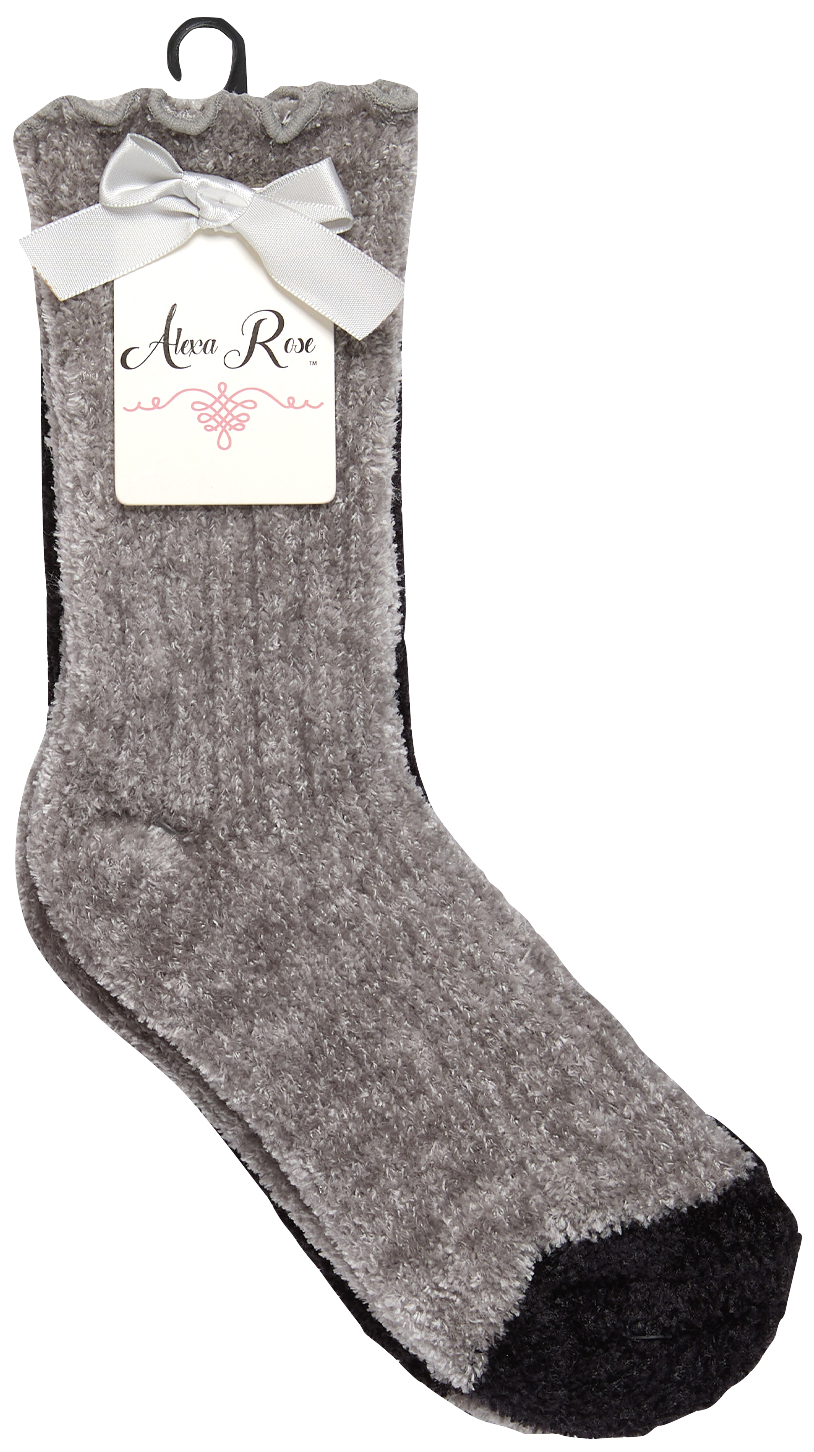 2 Pack Ribbed Chenelle Socks With Scalloped Edge