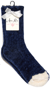 2 Pack Ribbed Chenelle Socks With Scalloped Edge