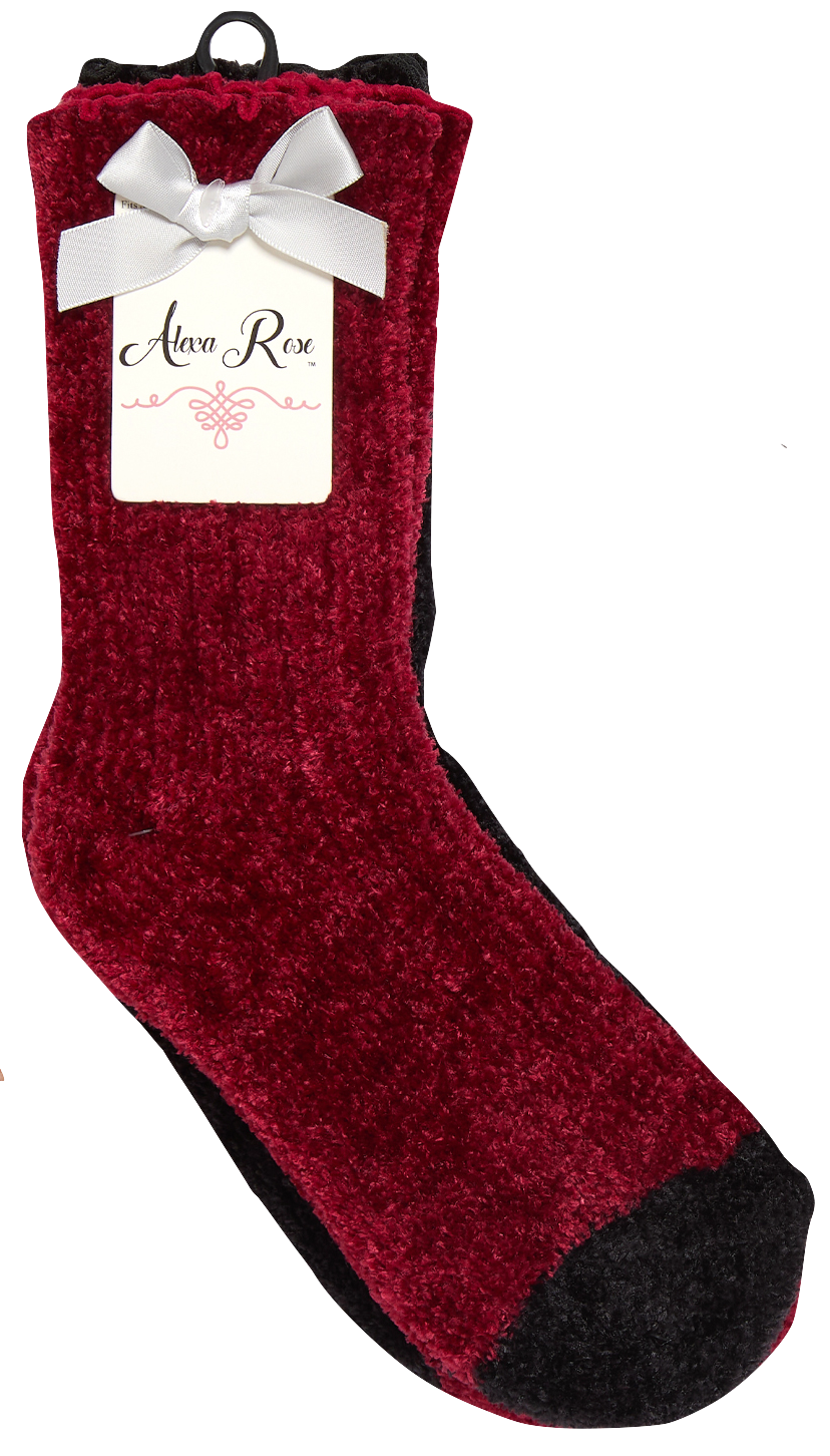 2 Pack Ribbed Chenelle Socks With Scalloped Edge