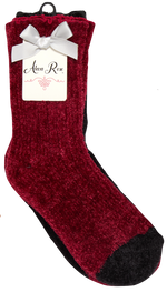 Load image into Gallery viewer, 2 Pack Ribbed Chenelle Socks With Scalloped Edge
