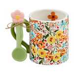 Load image into Gallery viewer, Floral Mug With Spoon
