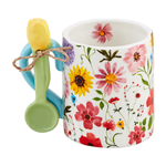 Load image into Gallery viewer, Floral Mug With Spoon
