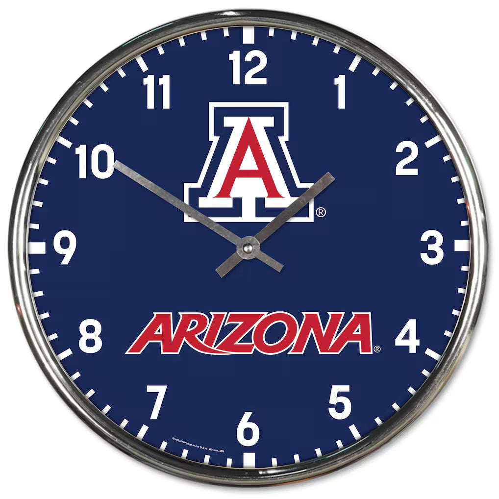 University of Arizona Wildcats Chrome Wall Clock– Plunkett's Hallmark