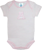 Load image into Gallery viewer, Baby Striped Short Sleeve U Of A Romper
