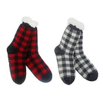 Load image into Gallery viewer, BUFFALO PLAID KNIT THERMAL SLIPPER SOCKS W/NO SLIP-ONE SIZE FITS ALL
