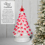 Load image into Gallery viewer, 16&quot; IRIDESCENT WHITE TREE WITH RED CARDINAL BULBS
