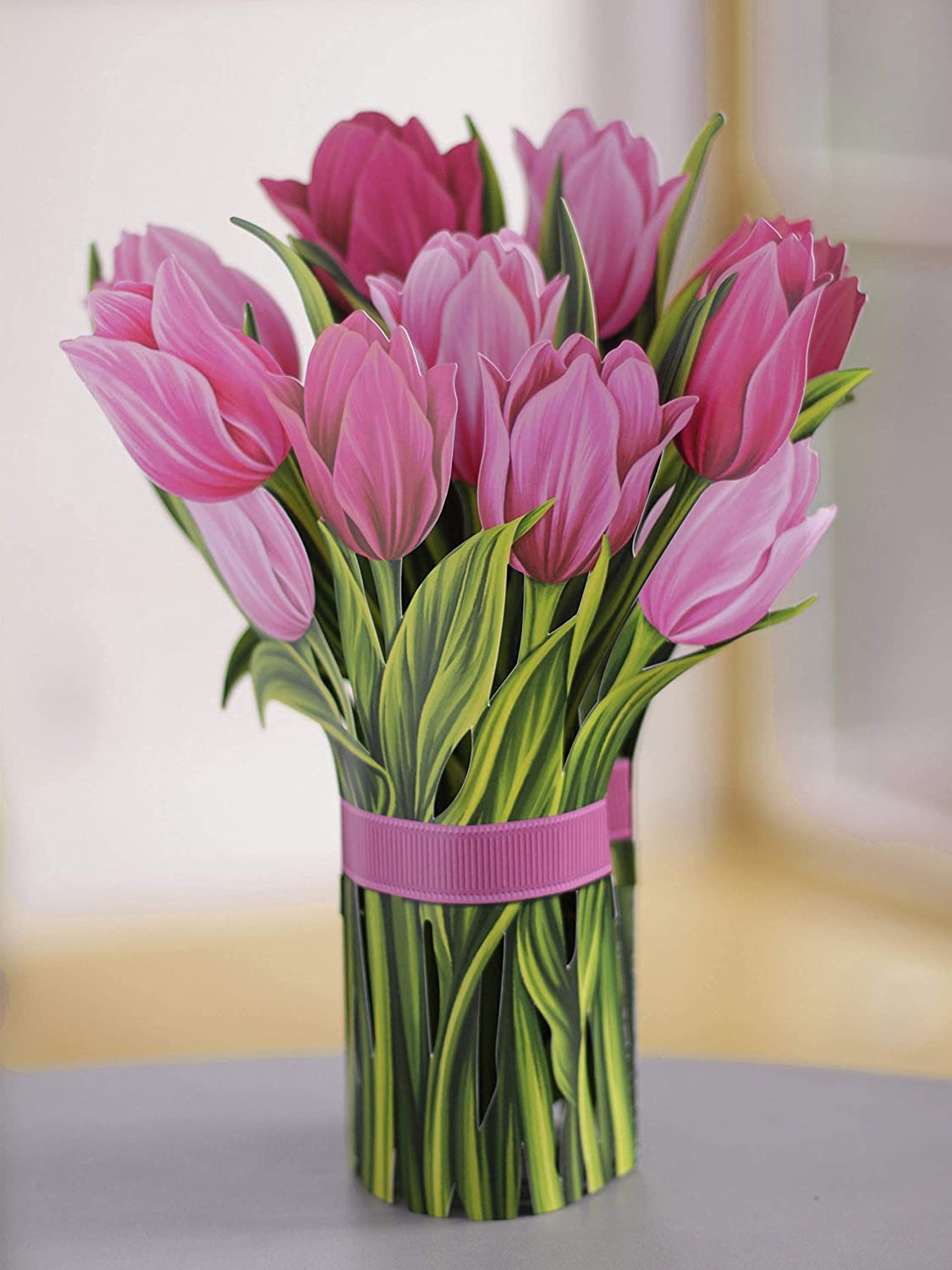 Life Sized Pop-Up Flower Bouquet: Pink Tulips