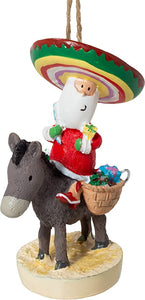 Santa Claus Riding on Donkey Ornament