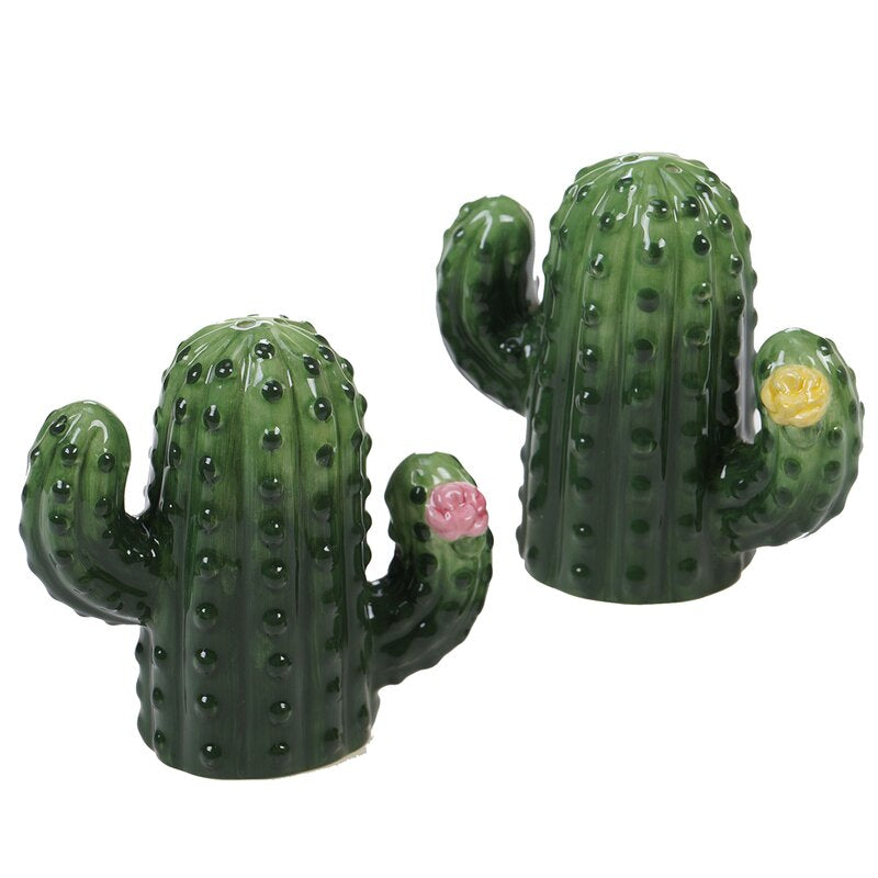 Cactus Verde 3D Salt and Pepper Shakers