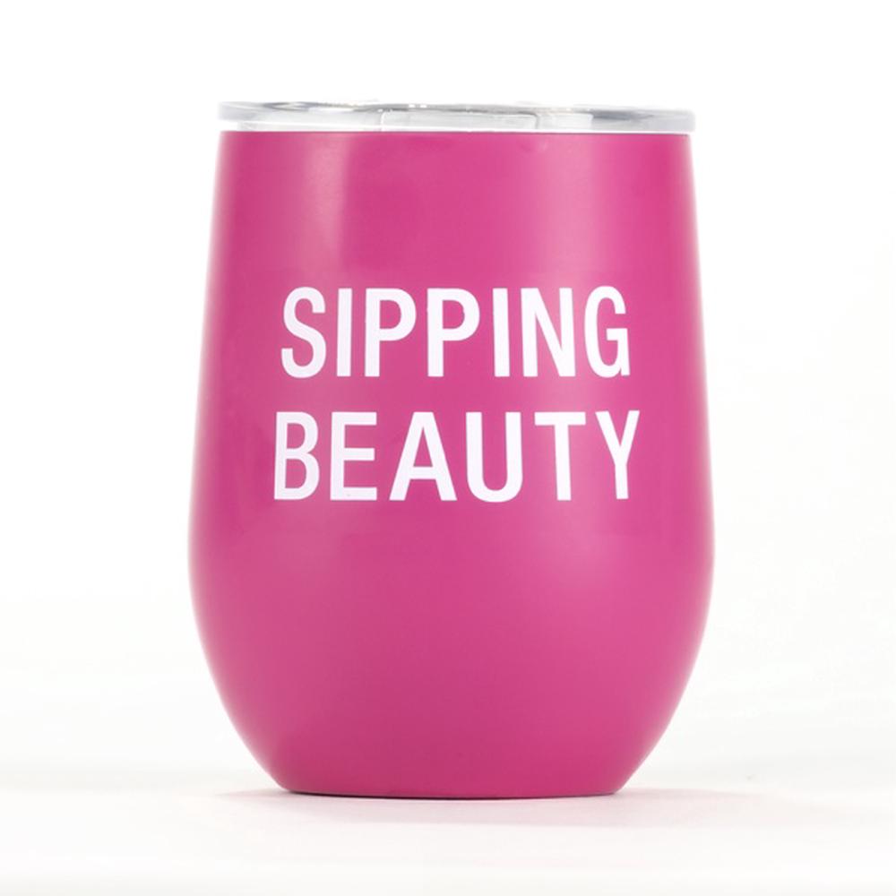 SIPPING BEAUTY INSULATED WINE GLASS